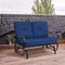 Costway 2-Person Outdoor Swing Glider Chair Bench Loveseat Cushioned Sofa Blue/Beige/Grey/Navy
